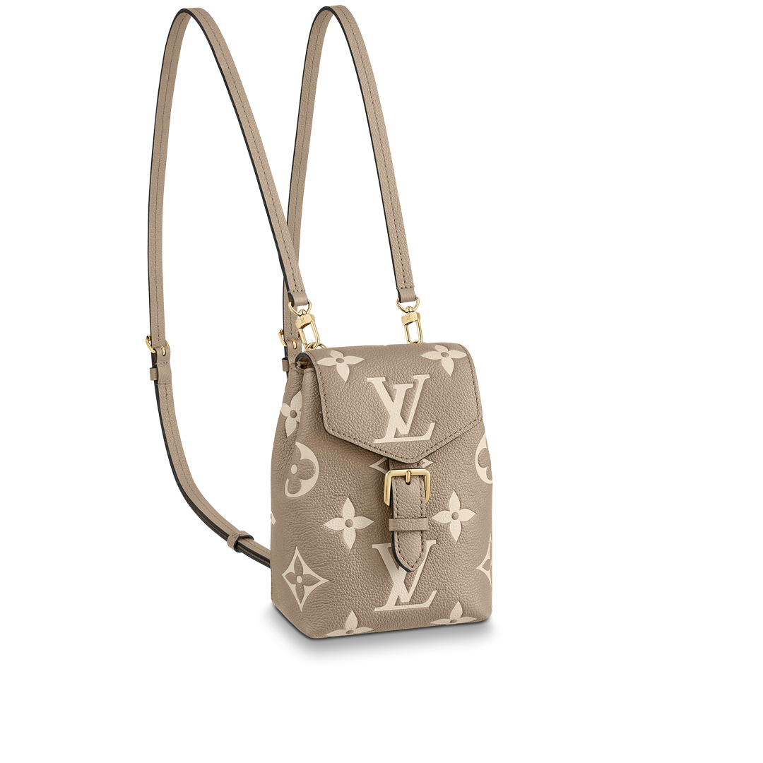 Louis Vuitton TINY BACKPACK Bag Monogram Empreinte M80738 Tourterelle Beige/Cream